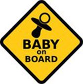 Sticker - Baby on Board - Waarschuwing - Autosticker - 10x10cm