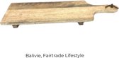 Balivie - Snij- en Serveerplank - Teakhout met greep - Lengte 54, Breedte 16, Hoogte 3,5 cm
