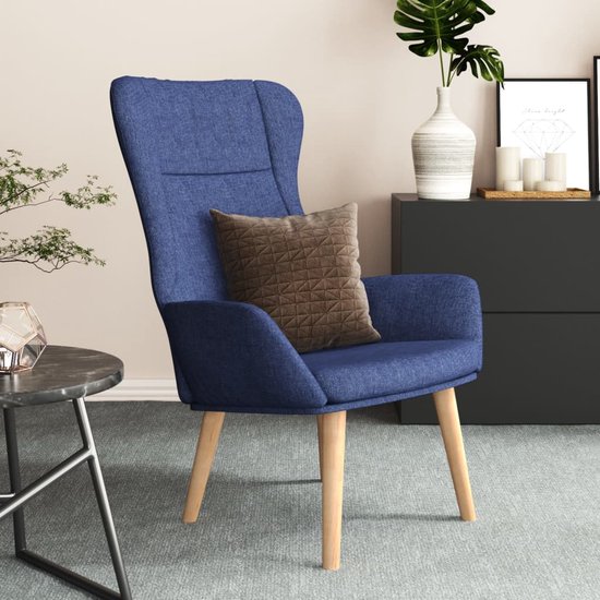 The Living Store Relaxstoel - Comfortabele Blauwe Stoel - 70 x 77 x 94 cm - Stabiel Frame - Hoogwaardig Materiaal