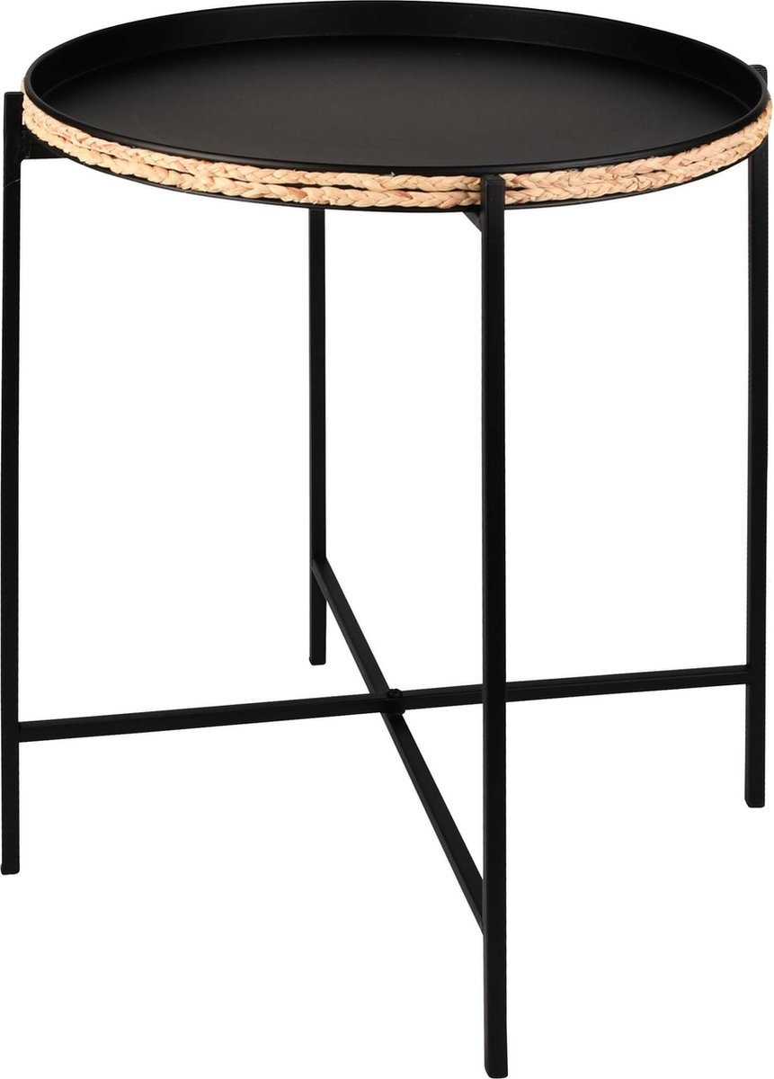 dekoratief Bijzettafeltje rond, zwart, metaal, 43x43x51cm | A225568