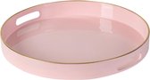 Dekoratief | Dienblad rond, roze, PVC, 37x37x5cm | A234068