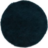 Dekoratief | Decomat rond, donkerblauw, nepbont, 40x40cm | A205422