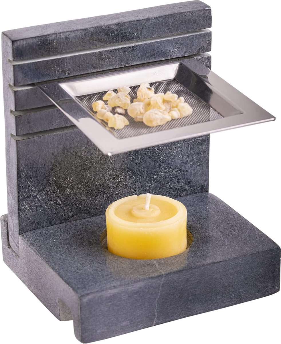 Wierookbrander met zeef speksteen