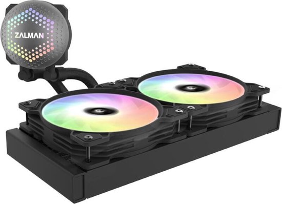 Zalman ALPHA24 (Black), CPU Water Cooler 240mm Radiator (2 x 140 mm Fan), ARGB pump, Dual Blade Pump