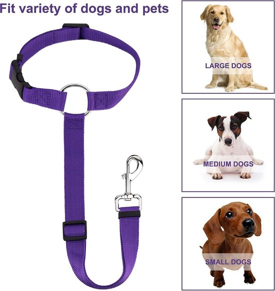 Ceinture pour chien Wuglo 30-95 cm - Harnais de voiture pour chiens avec  élastique