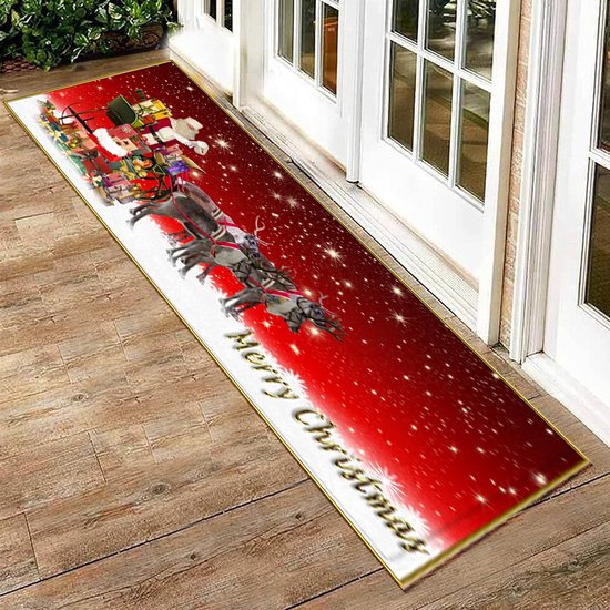 Tapis De Porte Décoratif Pour Noël - Motif De Noël Multicolore En Flanelle - Neuf Sans étiquette