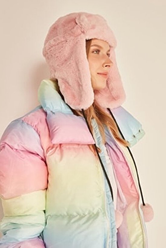 Foto: Flappen muts dames wintermuts vrouwen winter hoed warm oorklep fluffy muts met oorflappen muts met flappen dames skimuts roze muts met oorflappen