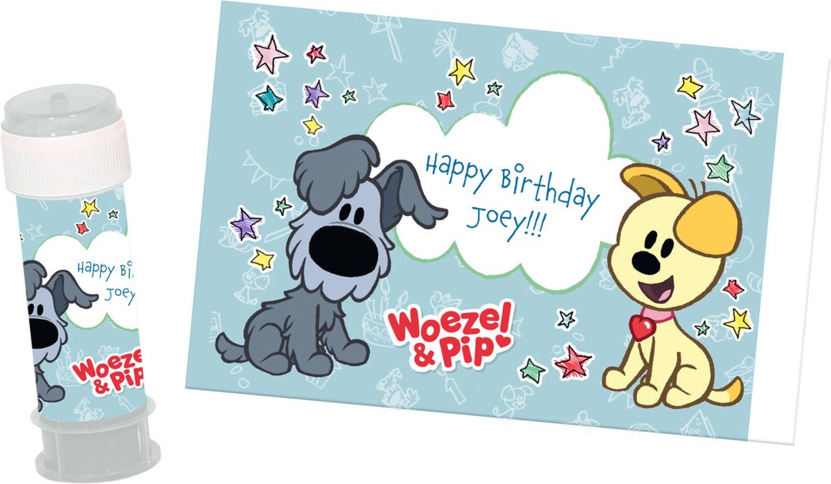 Folat - Bellenblaas stickers Woezel en Pip (6 stuks)