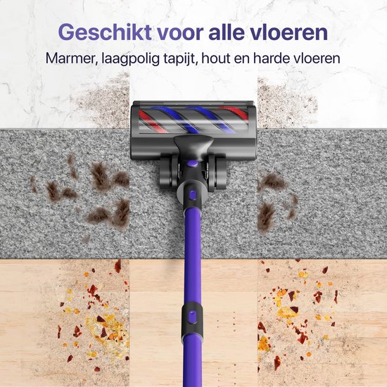 Heevey 4-in-1 Steelstofzuiger Draadloos Pro - Steelstofzuiger snoerloos - Stofzuiger zonder zak - HEPA Filter - Handstofzuiger - Kruimeldief - 150 airwatts - Met 4 verschillende opzetstukken