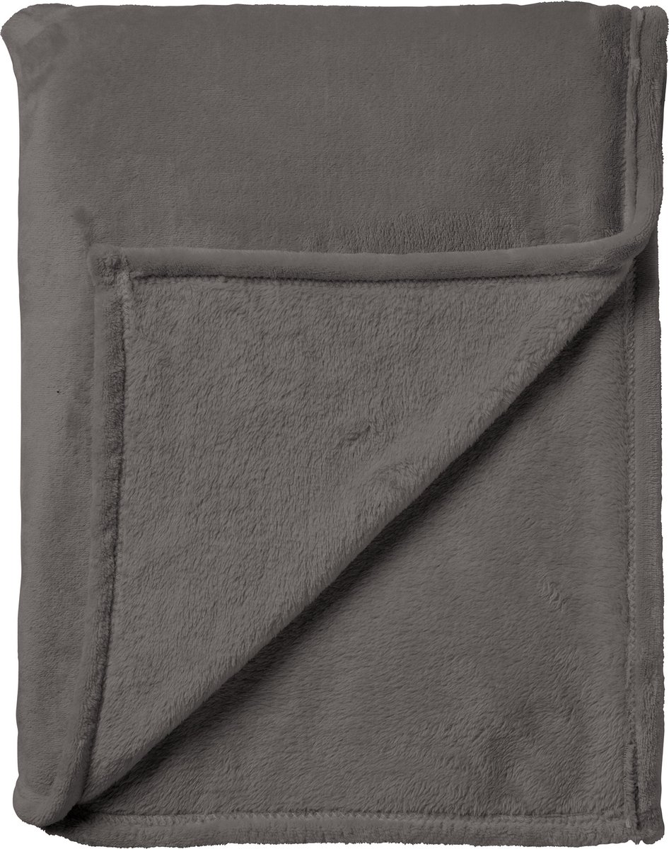 Dutch Decor MARLEY - plaid 150x200 cm - fleece deken - extra dik - Driftwood - taupe
