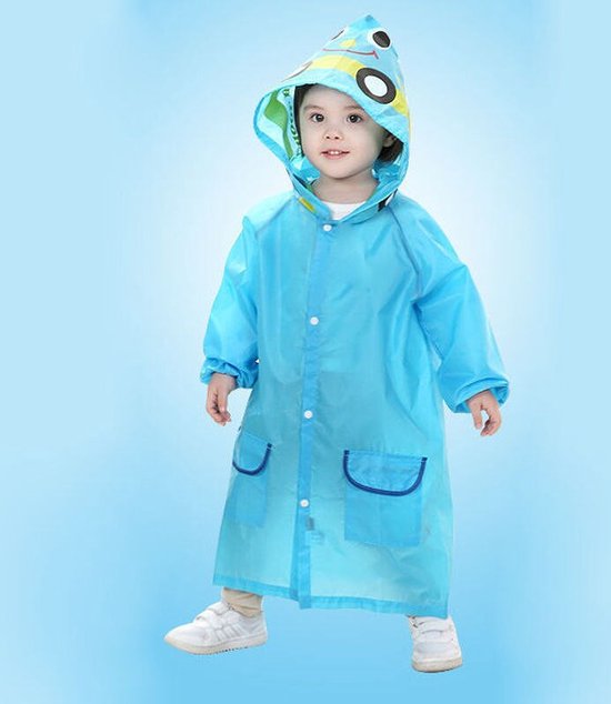 Poncho Pluie Imperméable Une Pièce Pour Enfant 3-8 Ans - Léger Et Respirant - Design Mignon Avec Bandes Réfléchissantes