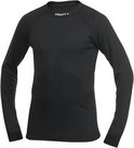 Zwart Craft thermisch shirt met lange mouwen en witte tekst 'CRAFT' op de nek.