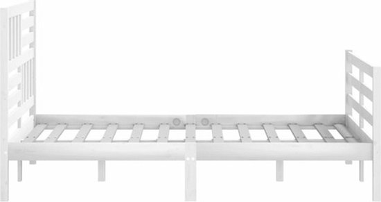The Living Store Cadre de lit en bois de pin - Wit - 195,5 x 146 x 100 cm (L x L x H)