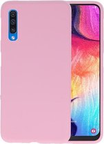 Bestcases Color Telefoonhoesje - Backcover Hoesje - Siliconen Case Back Cover voor Samsung Galaxy A50 - Roze