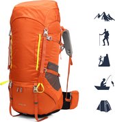 TAN.TOMI - Backpack - Wandelrugzak Dames & Heren - Outdoor Rugzak - Orange - 80 Liter/Hoes