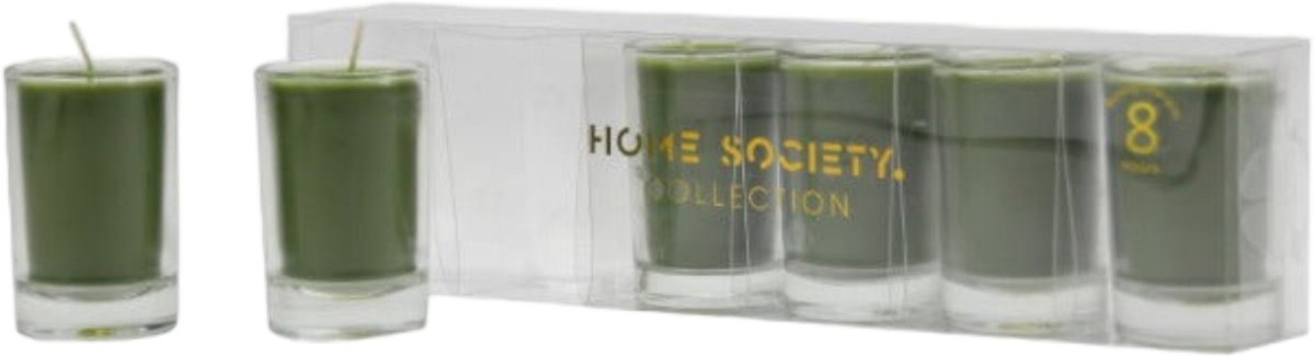 Home Society - Votive Mini Candle - Green - set van 6