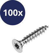 Spaanplaatschroef Rvs A2 5,0x45mm Torx 25 verpakt per 100 stuksPrijs per 100 stuks