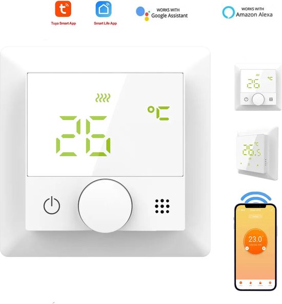 Thermostat Wi-Fi intelligent | Bouton rotatif | Chauffage de l'eau CV |  Chaudière |... | bol