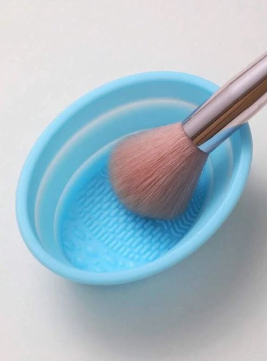 Goedkoopste Reinigingspad Voor Make-up Borstels - Bakje - Schaaltje - Schoonmaken - Reinigen - Make Up - Borstel - Cleaning - Washing - Brushes - Uitvouwbaar - Blauw