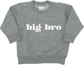 Sweater/trui - big bro - Grijs met wit - Maat 92 - Zwangerschap aankondiging - Big Brother - Ik Word Grote Broer - Geboorte - Baby - In verwachting