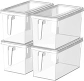 6,5L koelkastorganizer met deksel Koelkastorganizer en opbergruimte Helder met handvat en deksel, 6 stuks