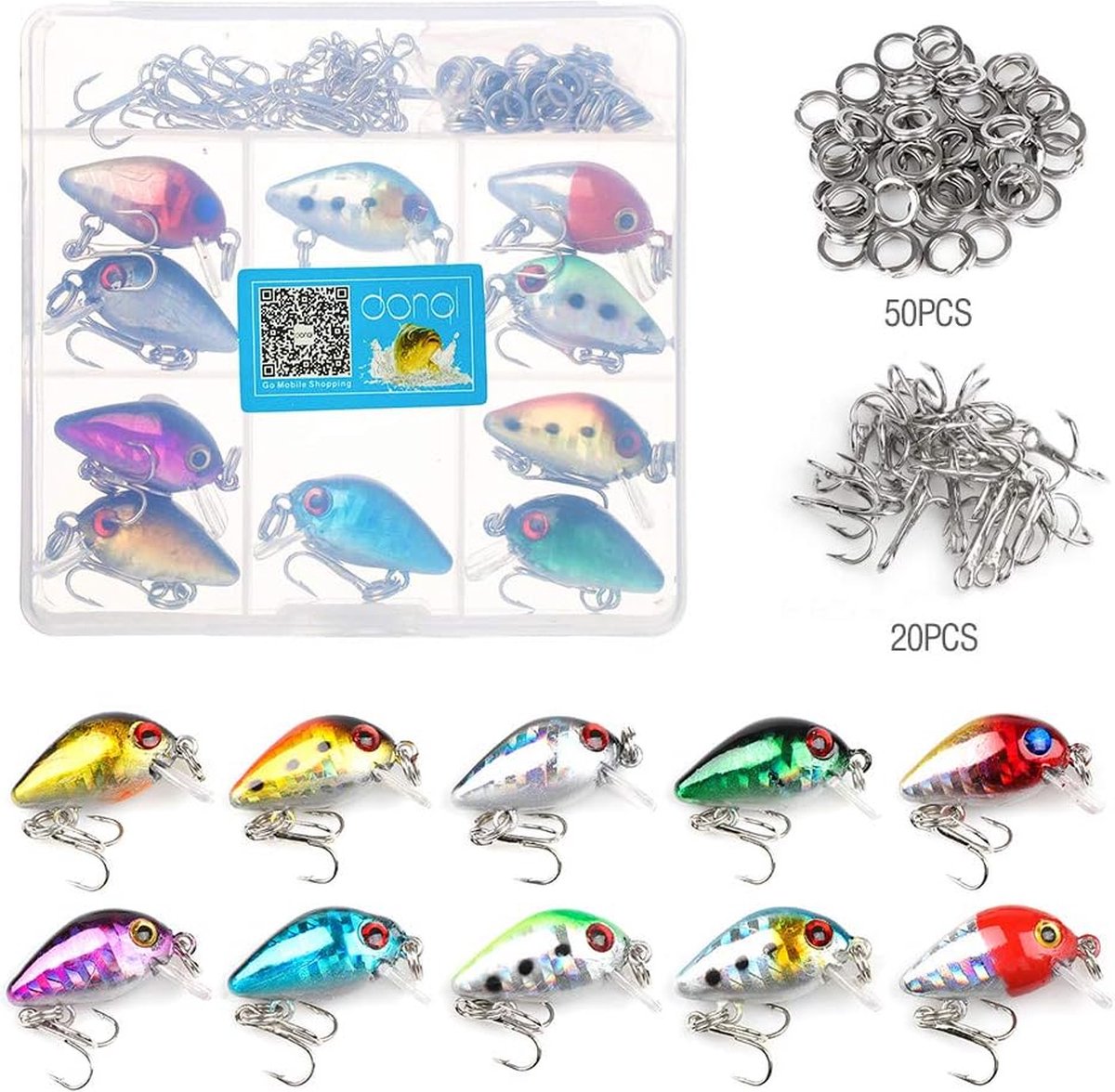 Kunstaasset Minnow Bait Kit Wobbler Crankbaits Met Haak Hard Popper Aas Voor Zoutwater Zoetwaterforel Baars Zalmvissen 10 Stuks 2 8 Cm 1 7 G