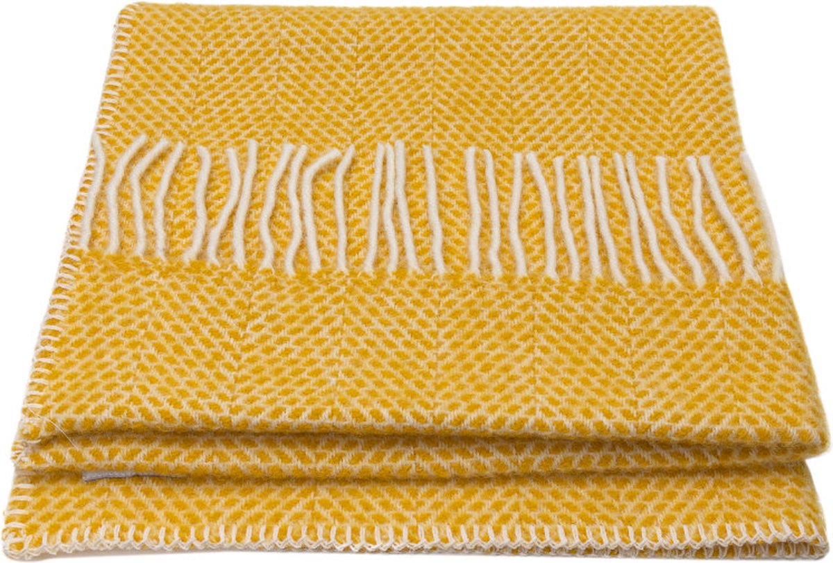 WOOOL® Luxury Babydekentje - BEEHIVE (Yellow) - 68x73cm - 100% Lamswol