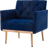 Merax Armchair Lounge Chair Indoor - Chaise rembourrée - Chaises d'appoint - Blauw