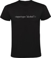 Input type alcohol Heren T-shirt - computer - code - drank - programmeur - it - webdesigner - webontwikkelaar - html - website - feest - festival - humor - grappig