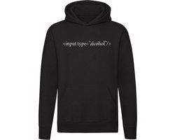Input type alcohol Hoodie - computer - code - drank - programmeur - it - webdesigner - webontwikkelaar - html - website - feest - festival - humor - grappig - unisex - trui - sweater - capuchon