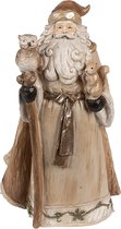 Clayre & Eef Figurine Père Noël 23 cm Marron Polyrésine Figurines de Noël