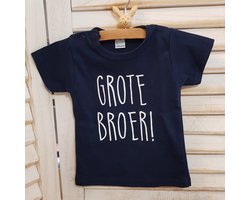 Shirt Aankondiging zwangerschap grote broer big brother | korte mouw | zwart | maat 98 | big bro brother in wording zwangerschap aankondiging bekendmaking Baby
