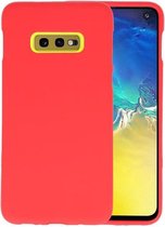 Bestcases Color Telefoonhoesje - Backcover Hoesje - Siliconen Case Back Cover voor Samsung Galaxy S10e - Rood