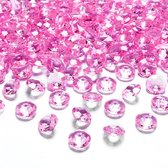 Partydeco - Tafel diamant roze 12mm