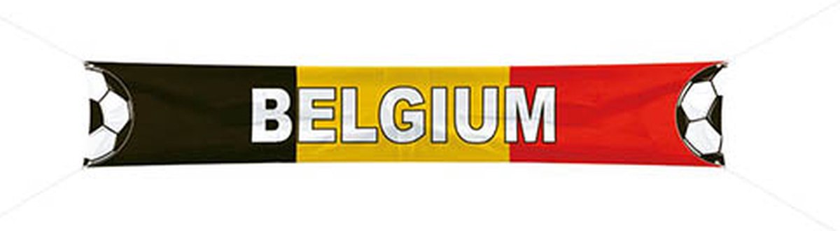 Folat - Straatbanier België 360x60cm - WK voetbal 2026 - WK voetbal versiering - WK voetbal outfit - Nederland WK