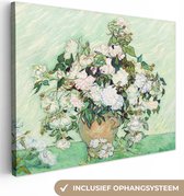 Canvas Schilderij Vaas met rozen - Vincent van Gogh - 120x90 cm - Wanddecoratie