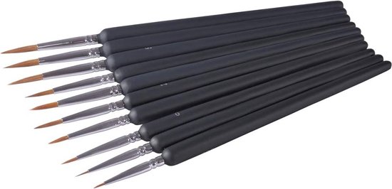 Aquarelpenselen van Diamond Hobbies, 9 stuks - Diamond hobbies