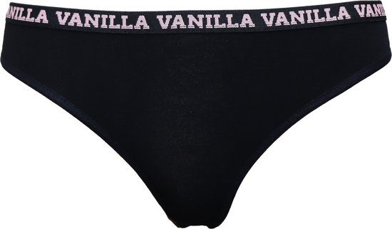Vanilla - Sous-vêtements femme , Slip femme , Lingerie, Culottes - 3 pièces - Coton égyptien - Zwart - M