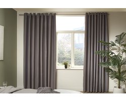 Mesa Living Verduisterende Gordijnen - Lichtgrijs - Gordijnen kant en klaar Ringen - 300 x 250cm