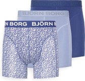 Björn Borg boxer 3P coton stretch basic feuille bleu - XL