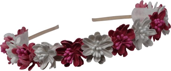 Jessidress® Haarbloemen Dames Hoofdband Luxe Haar diadeem met bloemen Haarband Bruids - Fushia