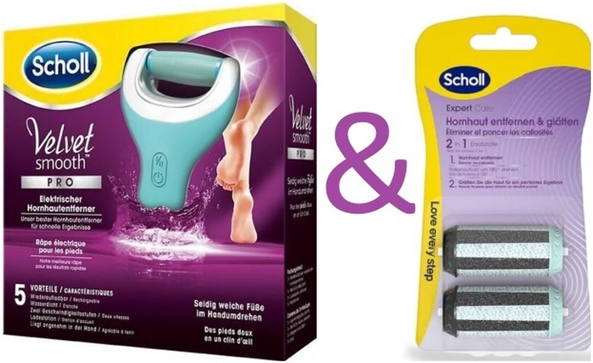 Scholl Velvet Smooth Express Pedi Elektronische + Verwisselbare Roller Extra Grof - 2 stuks -Voetvijl- Scholl-eelt verwijderaar-Eeltvijl-Voetverzorging-Huidverzorging-Eelt- Scholl Velvet Smooth-Gelukkige voeten dragen gelukkige mensen.