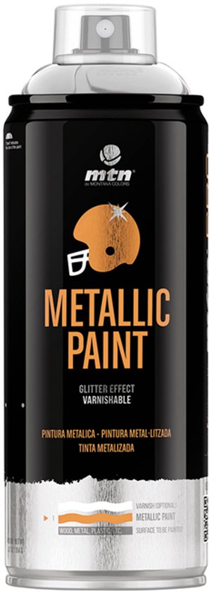 Peinture en aérosol MTN aluminium métallisé - RAL 9006 - Aérosol 400 ml pour diverses utilisations, utilisable sur bois, plastique et métal