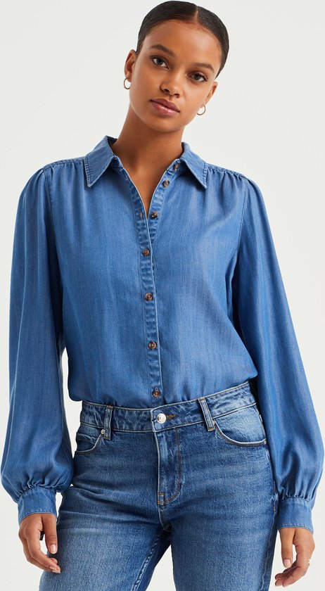 WE Fashion Dames denim blouse bol