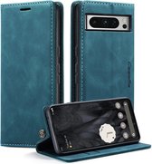 CaseMe - Telefoonhoesje geschikt voor Google Pixel 8 Pro - Wallet Book Case - Met Magnetische Sluiting - Blauw