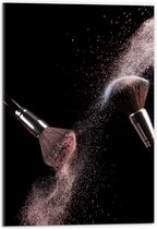 Acrylglas - Kwasten - Makeup - Poeder - Verspreid - 40x60 cm Foto op Acrylglas (Wanddecoratie op Acrylaat)