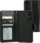 Mobiparts hoesje geschikt voor Oppo A98 - Wallet/Boekhoesje - Eco Leer - Magneet Sluiting - Opberg vakken - Zwart