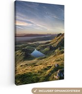 Canvas schilderij - Landschap - Rots - Horizon - Zon - Schilderijen op canvas - 20x30 cm - Foto op canvas - canvasdoek