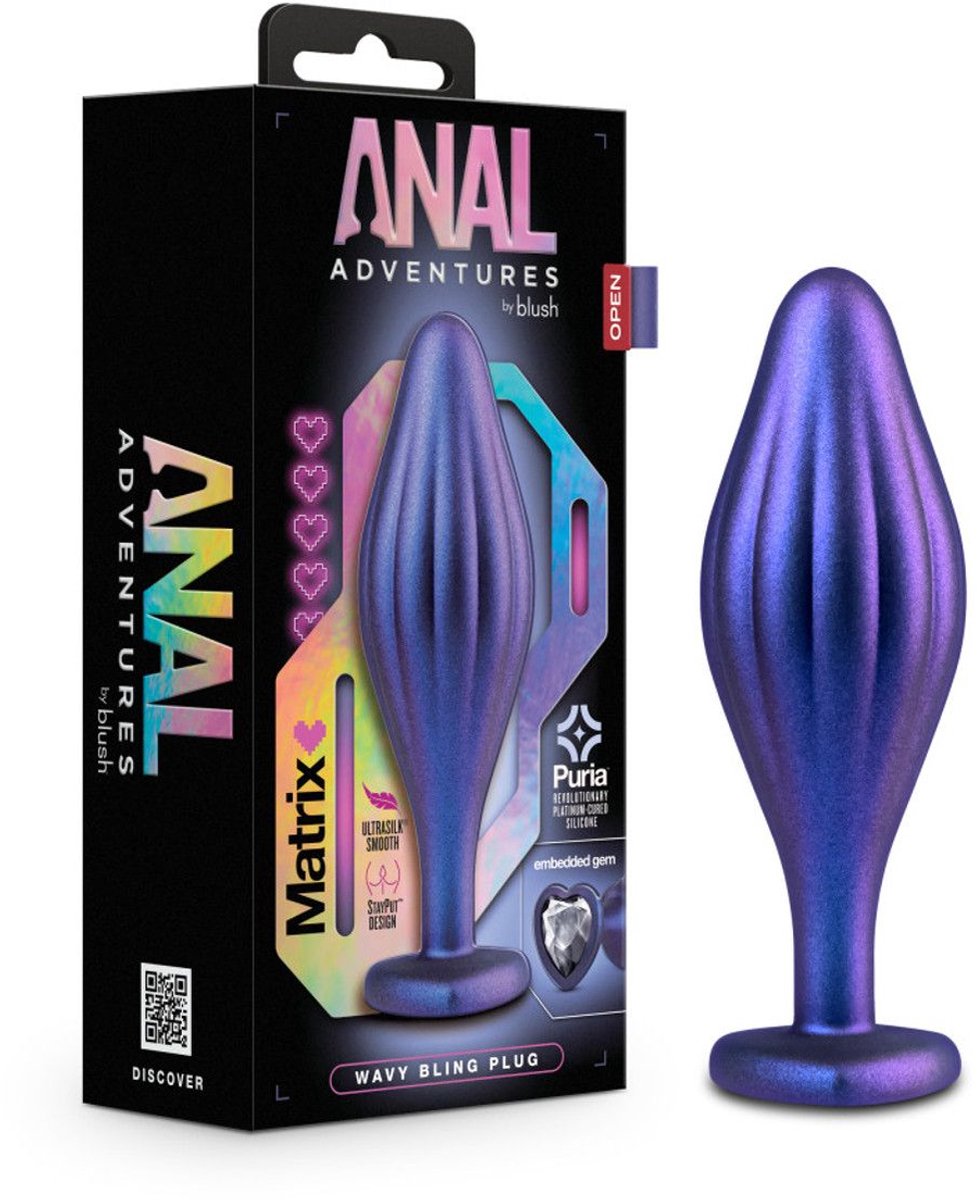 Anal Adventures Matrix - Wavy Bling Anaal Plug - Sapphire