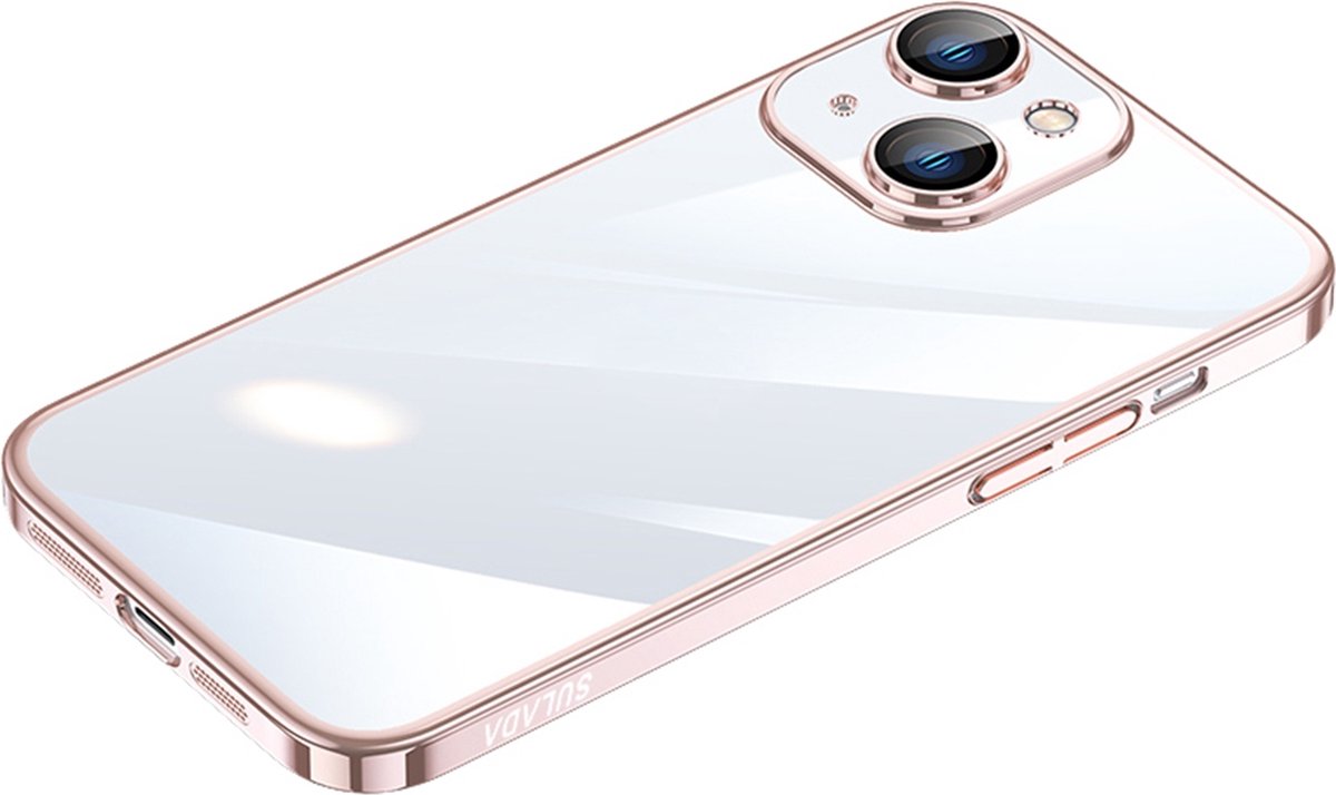Sulada Shockshield backcase harde achterkant met lensbeschermer en schokbestendigheid voor iPhone 14 Plus roze